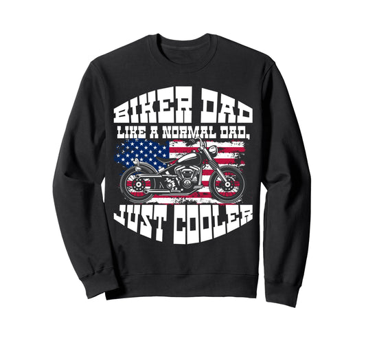 Biker Dad Gift Dad Grandpa Us Flag Sweatshirt - Graphic Print for Adults - T-Shirt, Sweatshirt, Hoodie