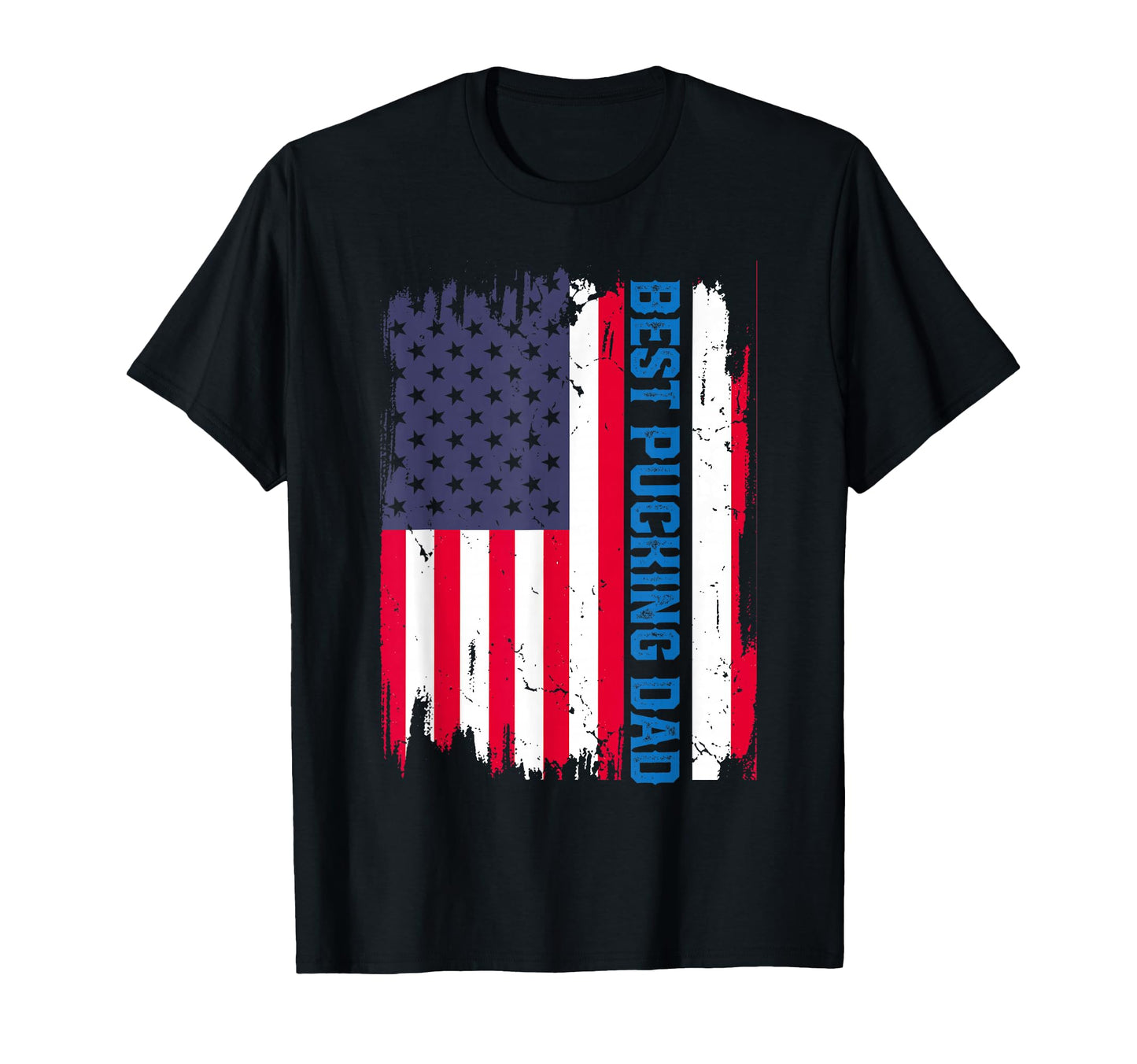 Ice Hockey Best Pucking Dad Usa T-Shirt - Custom Art Print for Adults - T-Shirt, Sweatshirt, Hoodie