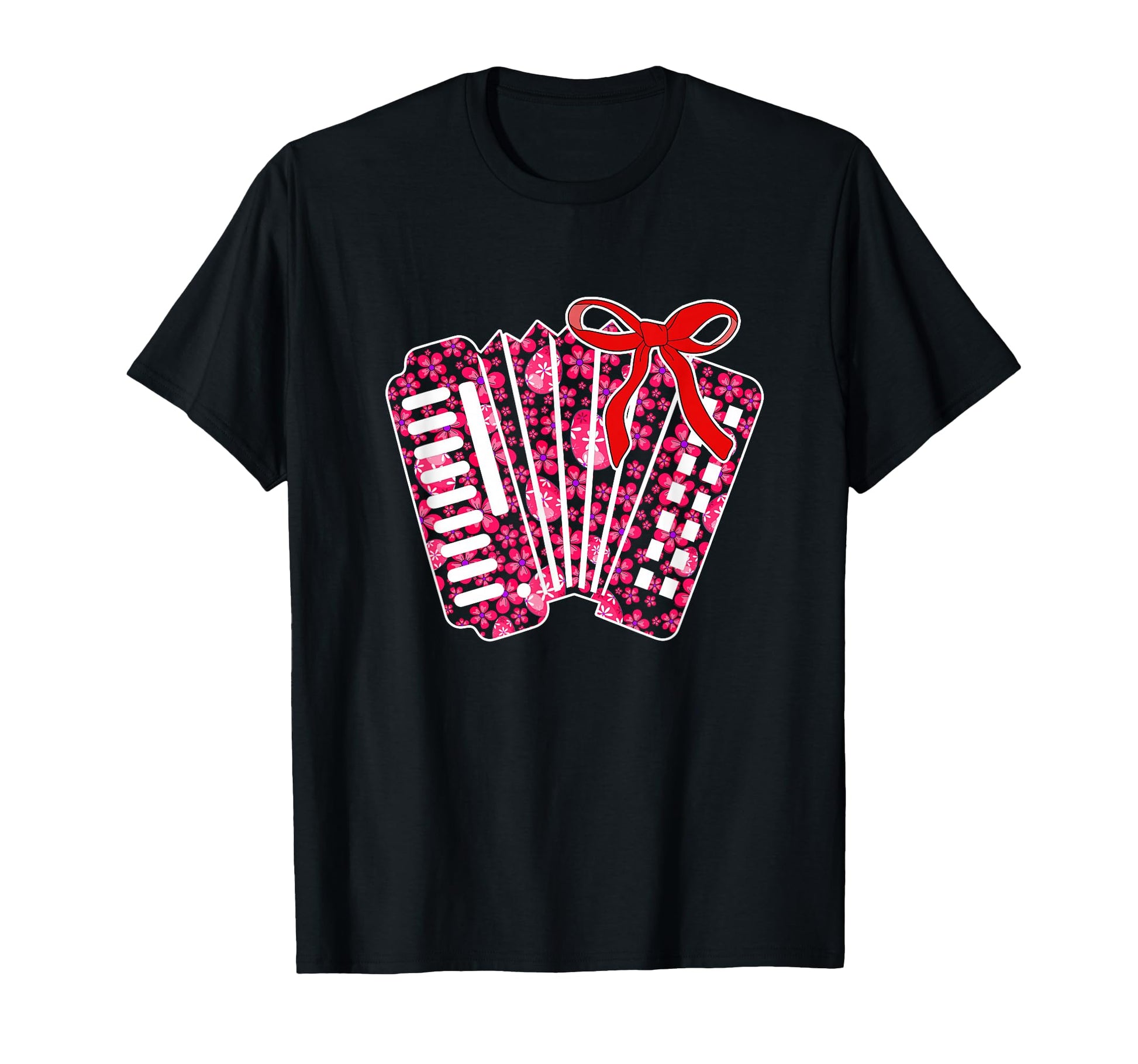 Easter Eggs Floral Accordion Instrument T-Shirt - Minimalist Print Unisex - T-Shirt, Sweatshirt, Hoodie