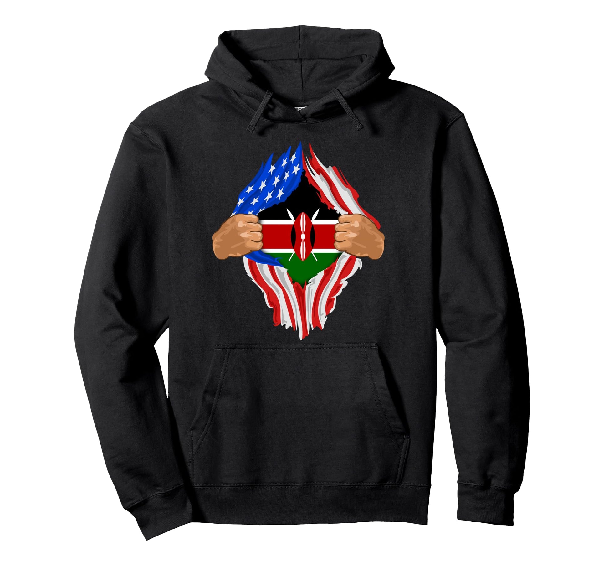 Kenyan Blood Inside Me Kenya Flag Gift Hoodie - Minimalist Print for Adults - T-Shirt, Sweatshirt, Hoodie