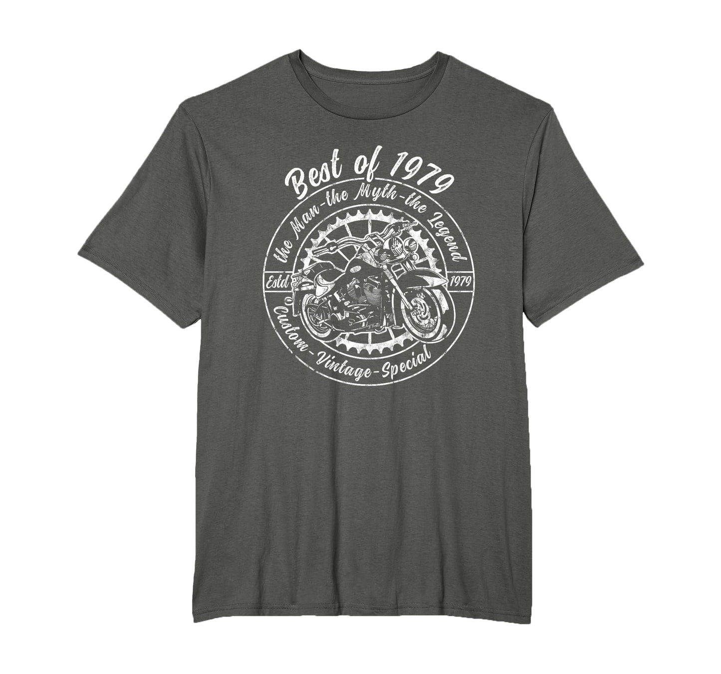Motorcycle Best 1979 Birthday Dad T-Shirt - Novelty Apparel for Adults - T-Shirt, Sweatshirt, Hoodie