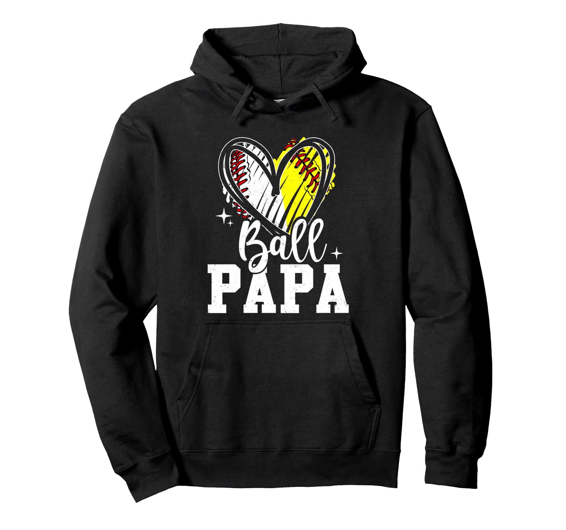 Ball Papa Softball Baseball Dad Hoodie - Casual Everyday Wear for Adults - T-Shirt, Sweatshirt, Hoodie