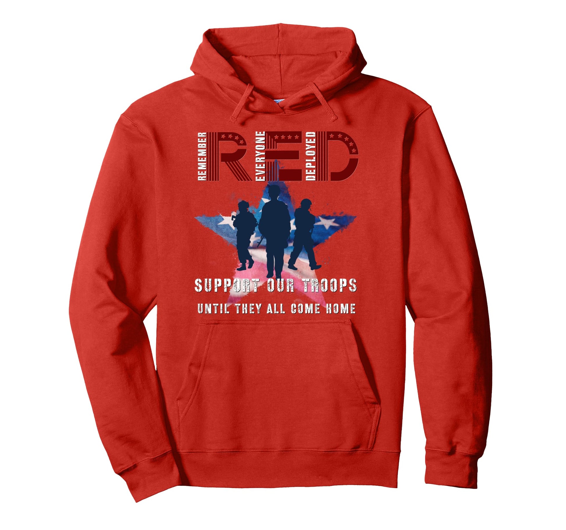 Friday We Wear Red Friday Military Hoodie - Custom Art Print Men Women - T-Shirt, Sweatshirt, Hoodie