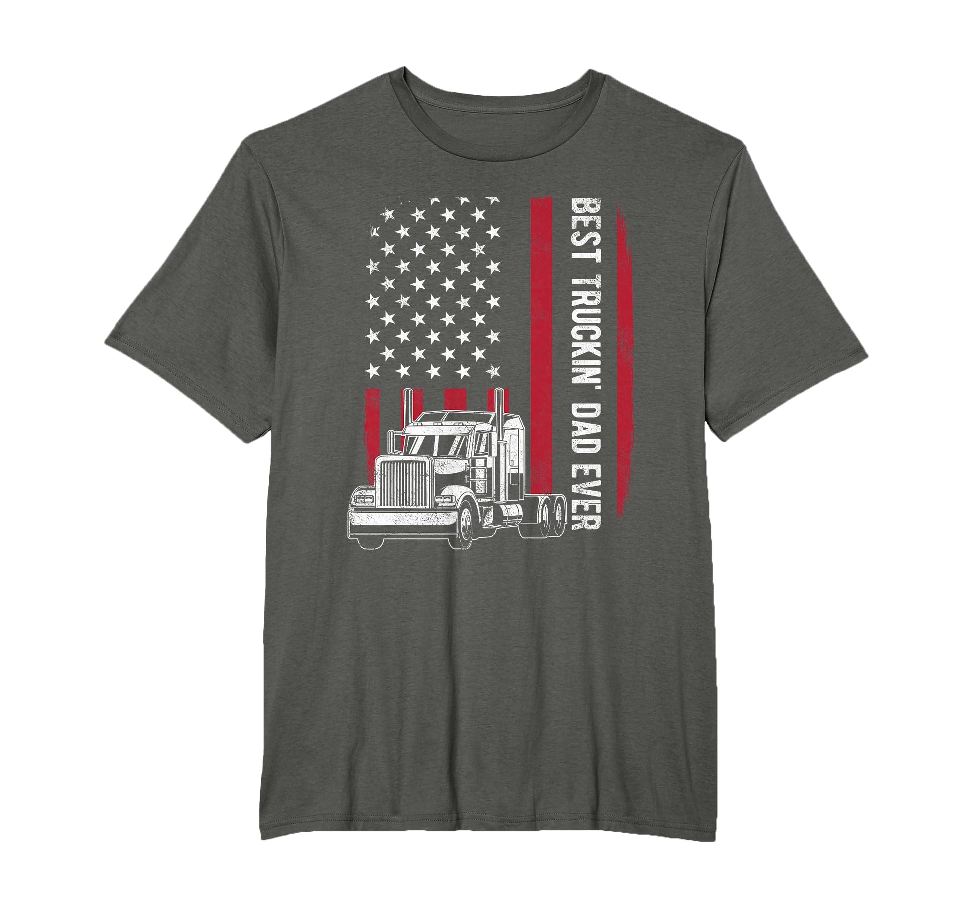Best Truckin Dad Usa American T-Shirt - Casual Everyday Wear for Adults - T-Shirt, Sweatshirt, Hoodie