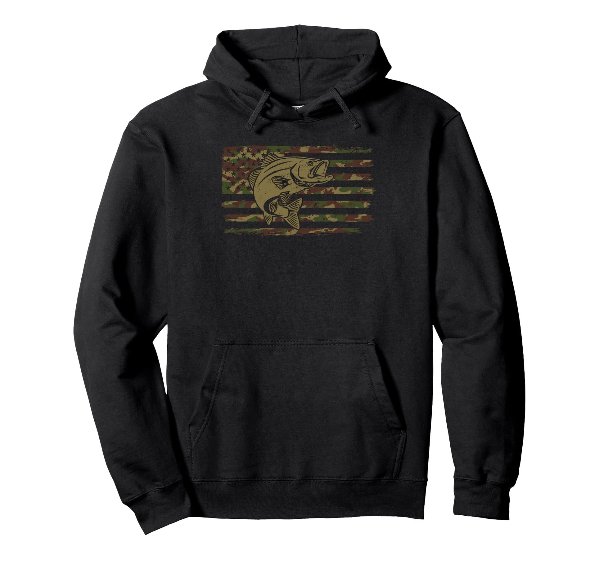 Us Flag Fishing Lover Fish Fan Hoodie - Custom Art Print Men Women - T-Shirt, Sweatshirt, Hoodie