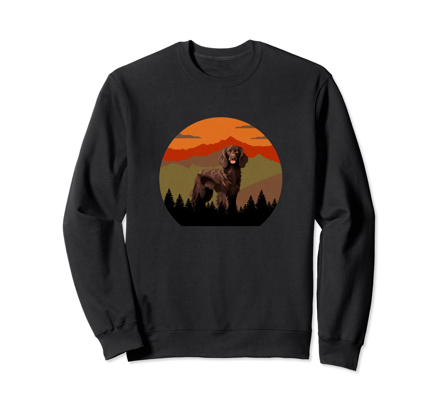 Boykin Dog Sunset Distressed Hiking Gift Sweatshirt - Trendy Graphic Unisex - T-Shirt, Sweatshirt, Hoodie