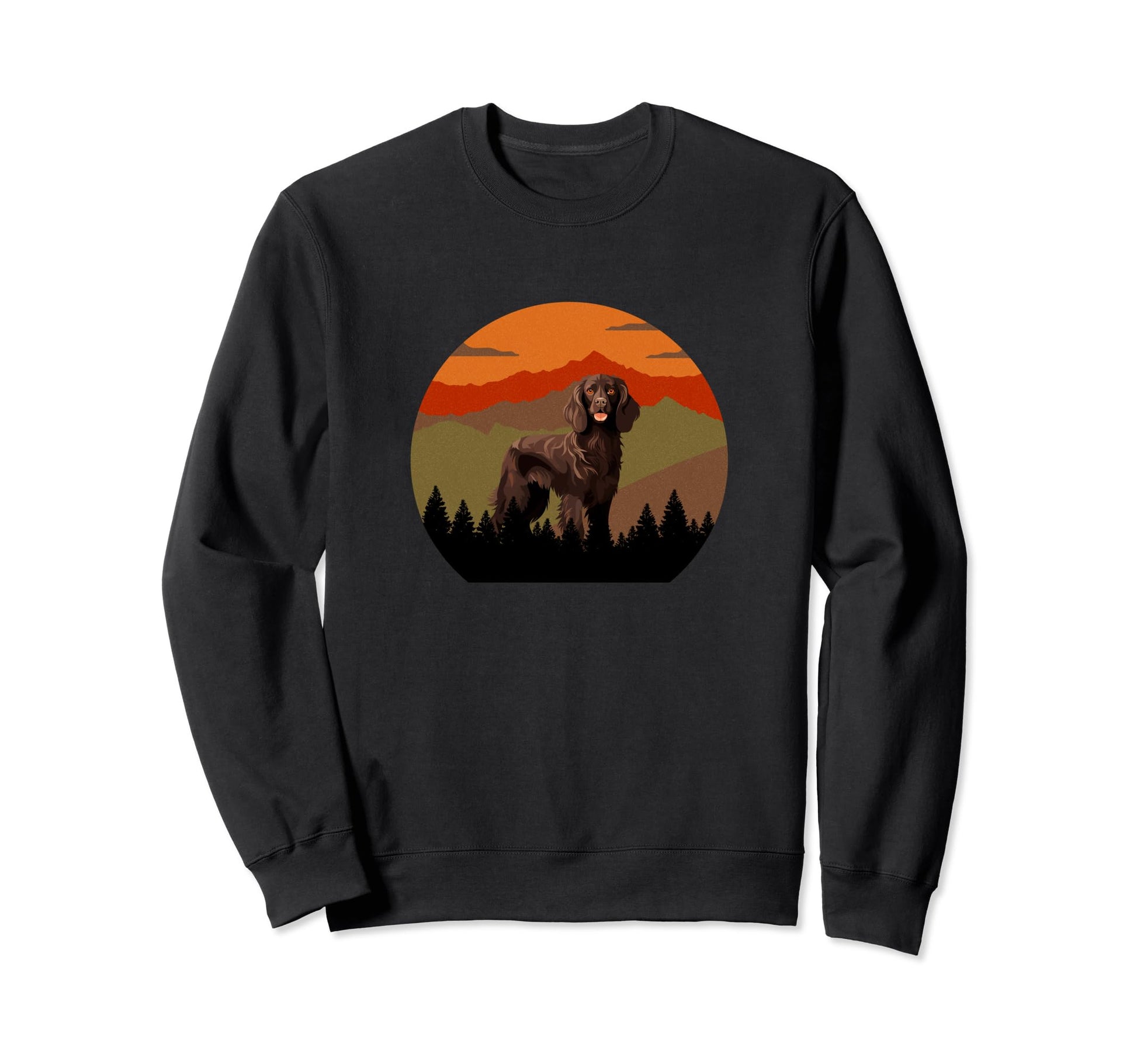 Boykin Dog Sunset Distressed Hiking Gift Sweatshirt - Trendy Graphic Unisex - T-Shirt, Sweatshirt, Hoodie