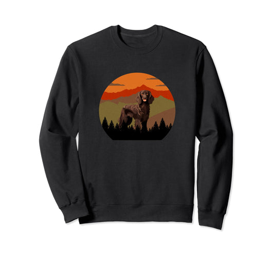 Boykin Dog Sunset Distressed Hiking Gift Sweatshirt - Trendy Graphic Unisex - T-Shirt, Sweatshirt, Hoodie