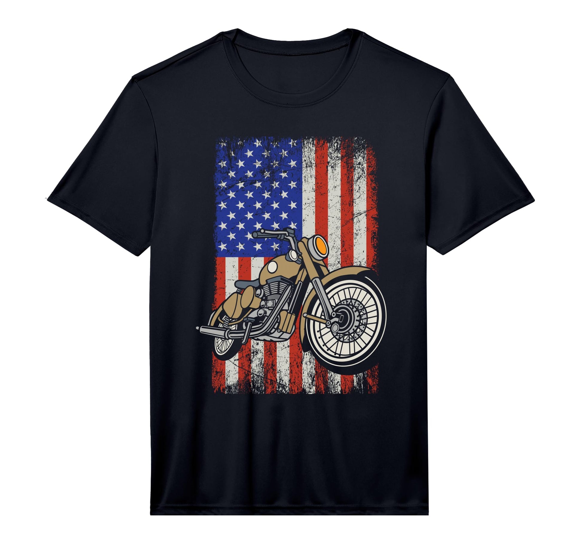 Mens Us Flag Biker 4Th July T-Shirt - Novelty Apparel for Adults - T-Shirt, Sweatshirt, Hoodie