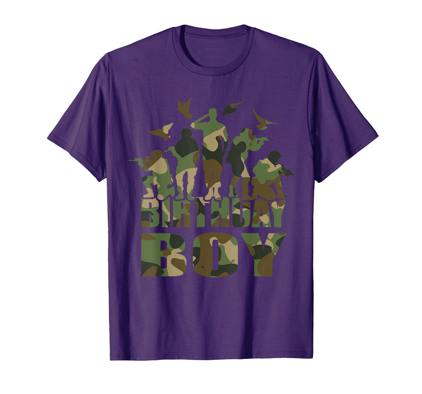 Birthday American Camo Pattern Army T-Shirt - Novelty Apparel Men Women - T-Shirt, Sweatshirt, Hoodie