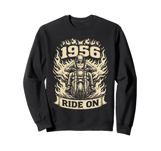 Biker 1956 Ride Birthday Motorcycle Sweatshirt - Custom Art Print Unisex - T-Shirt, Sweatshirt, Hoodie