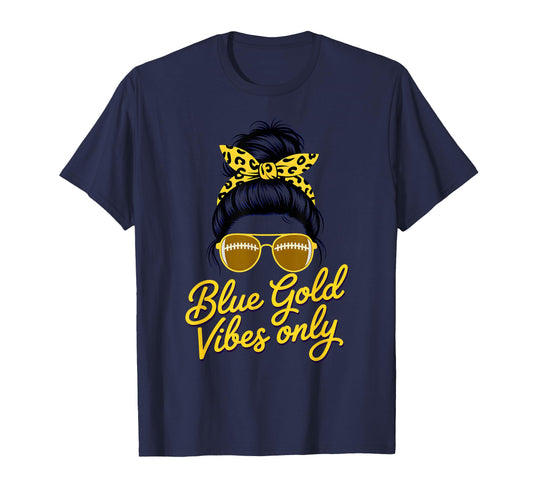Blue Gold Vibes Only Spirit Week Field T-Shirt - Graphic Print for Adults - T-Shirt, Sweatshirt, Hoodie