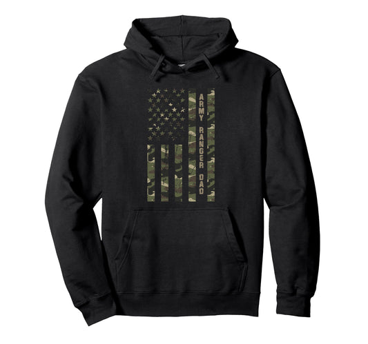 Army Ranger Dad United States Distressed Hoodie - Unique Graphic Unisex - T-Shirt, Sweatshirt, Hoodie