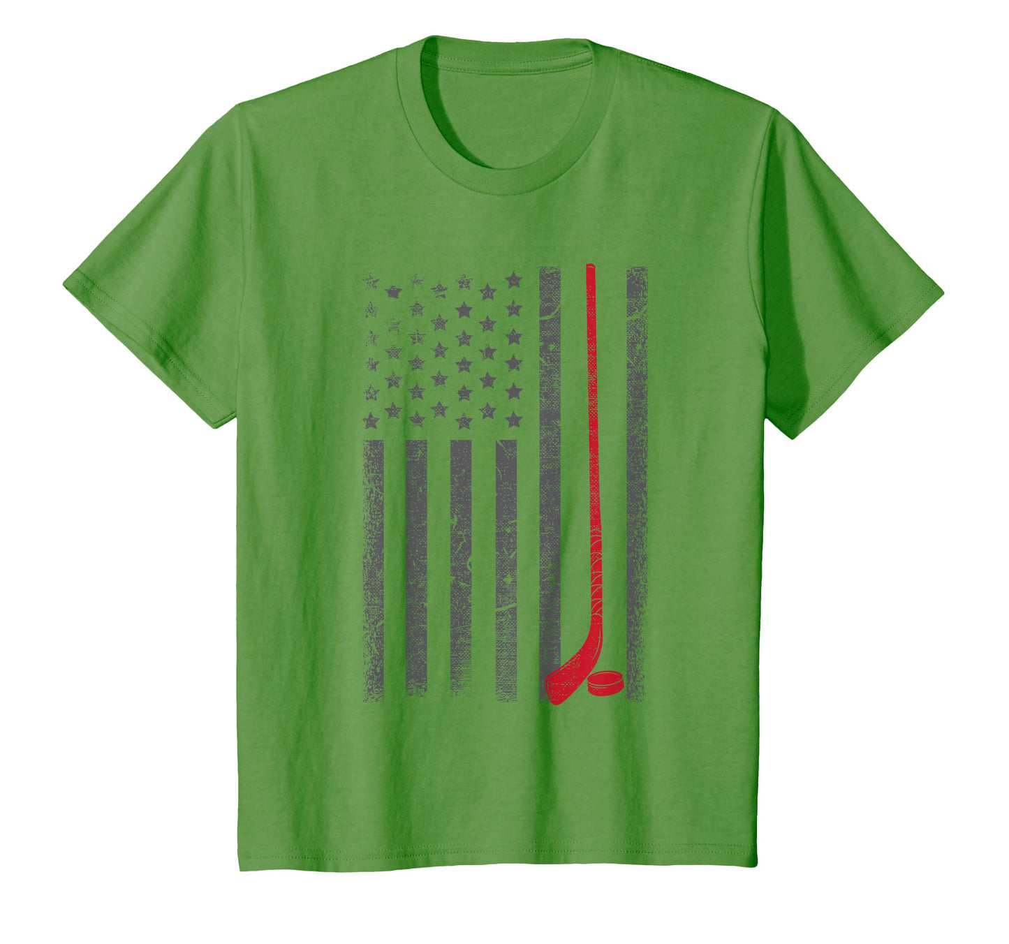 American Flag Ice Hockey Stick Puck T-Shirt - Custom Art Print for Adults - T-Shirt, Sweatshirt, Hoodie