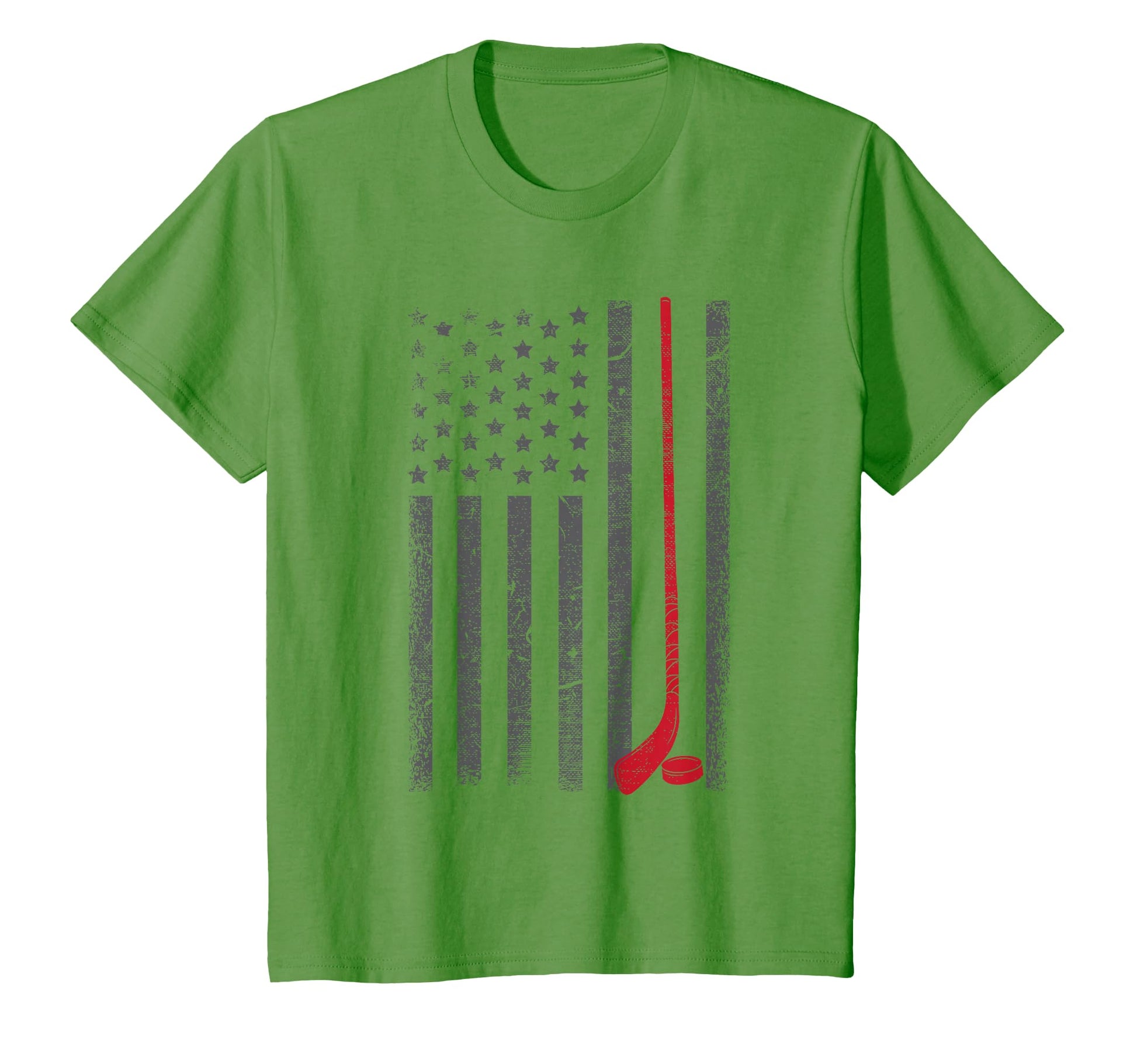 American Flag Ice Hockey Stick Puck T-Shirt - Custom Art Print for Adults - T-Shirt, Sweatshirt, Hoodie