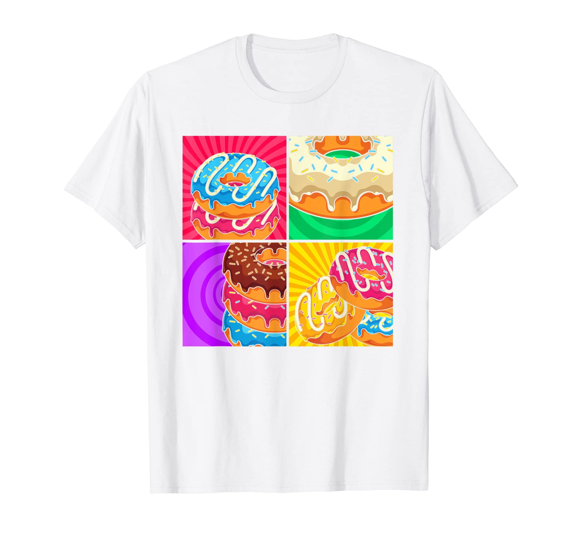 Pop Art Sweets Doughnuts Snacks Lover T-Shirt - Novelty Apparel Men Women - T-Shirt, Sweatshirt, Hoodie