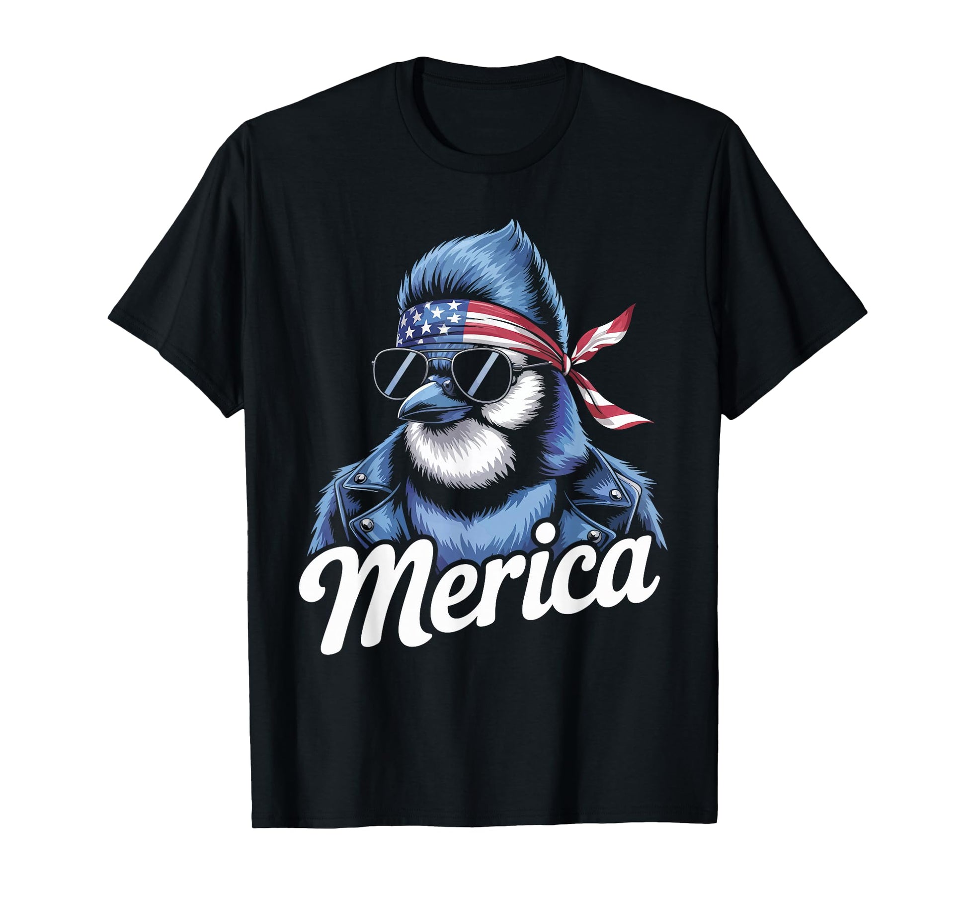 Patriotic Blue Jay Bird Sunglasses Usa T-Shirt - Unique Graphic for Adults - T-Shirt, Sweatshirt, Hoodie