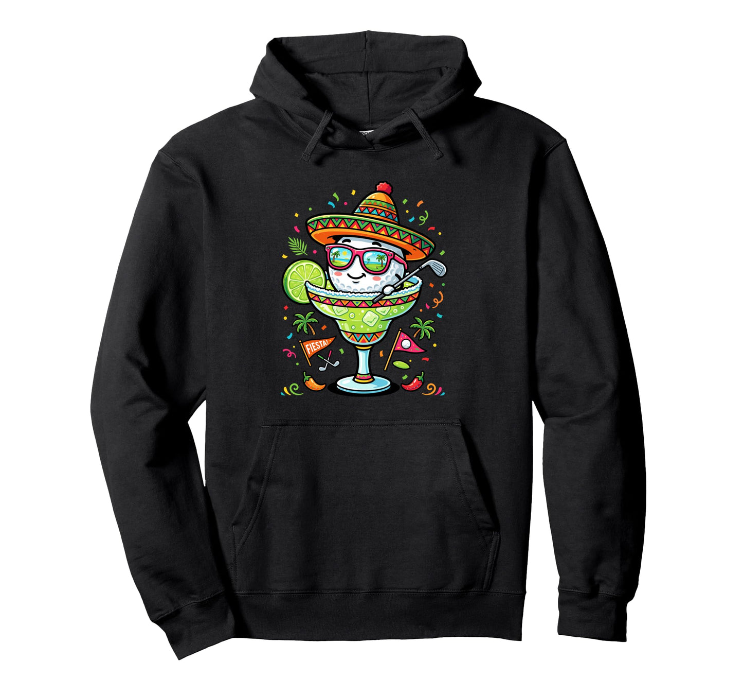 Cinco De Mayo Golf Ball Sombrero Hoodie - Casual Everyday Wear for Adults - T-Shirt, Sweatshirt, Hoodie