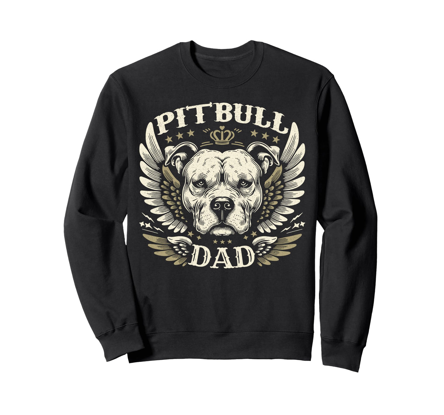 Pitbull Dad Biker Wings Motorcycle Sweatshirt - Trendy Graphic Unisex - T-Shirt, Sweatshirt, Hoodie