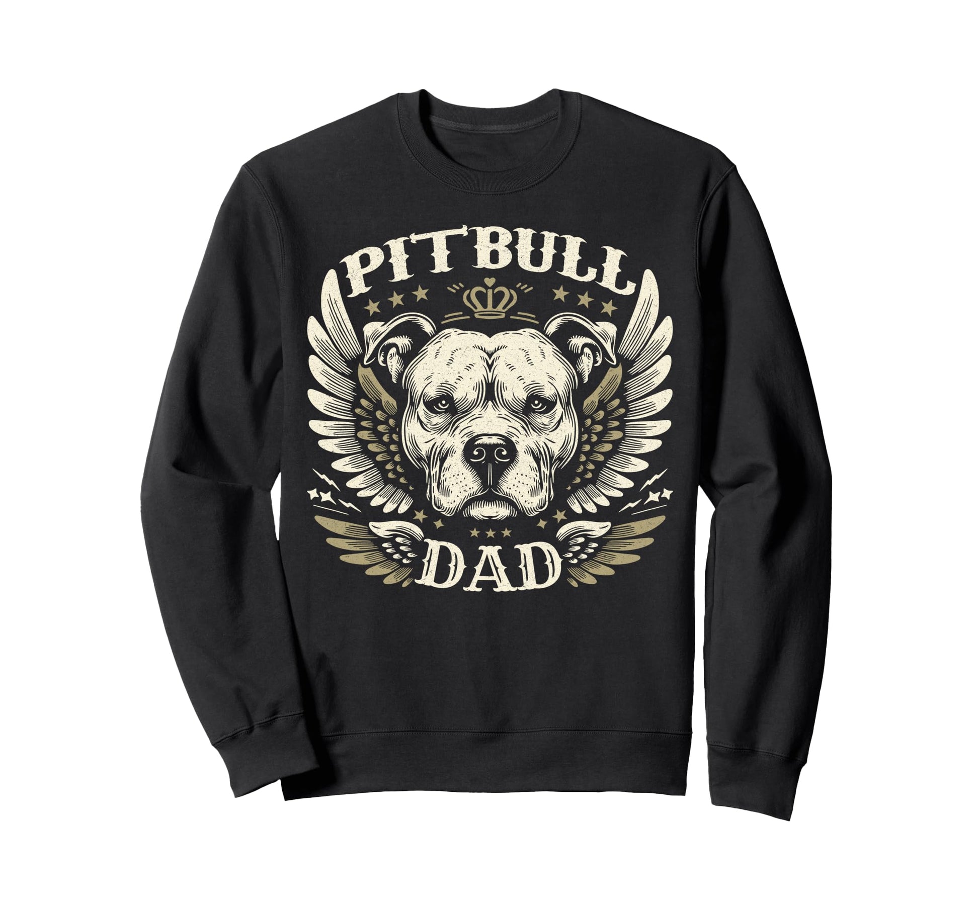 Pitbull Dad Biker Wings Motorcycle Sweatshirt - Trendy Graphic Unisex - T-Shirt, Sweatshirt, Hoodie