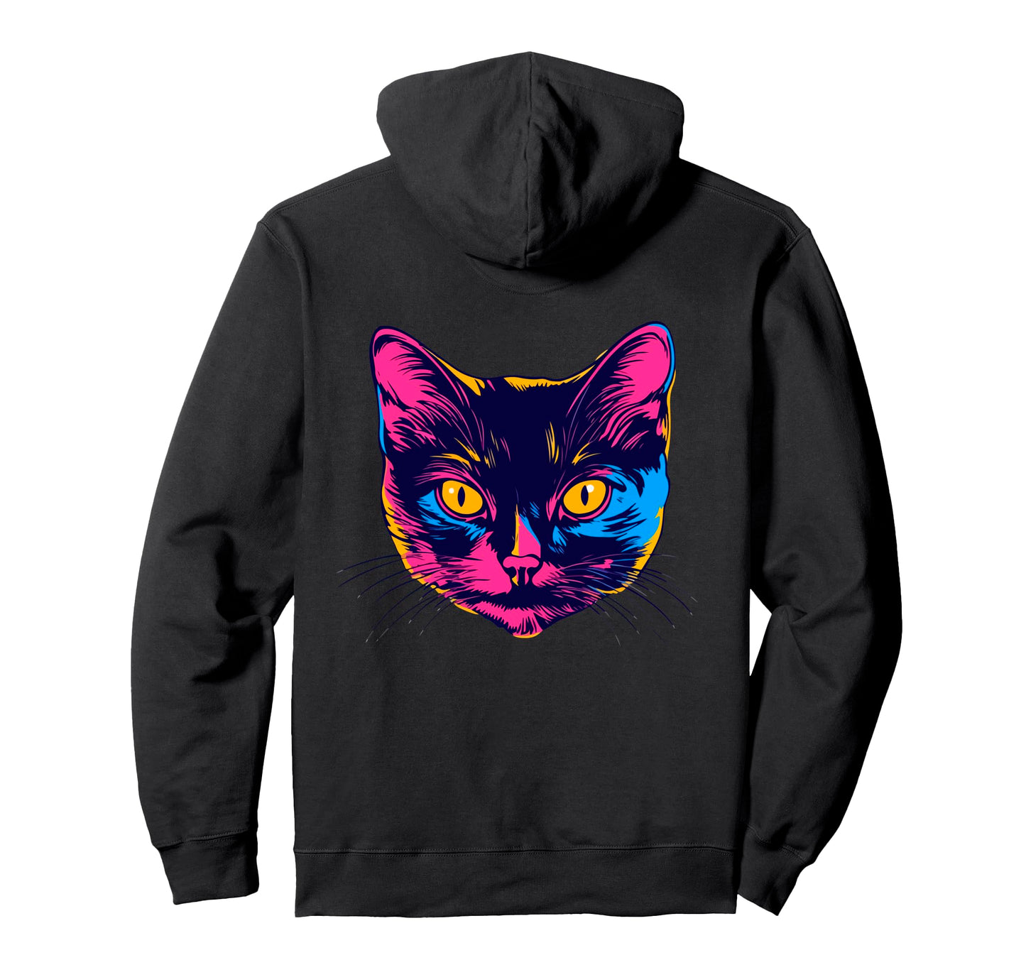 Snirt Colourful Cat Head Pop Art Cat Hoodie - Novelty Apparel Men Women - T-Shirt, Sweatshirt, Hoodie