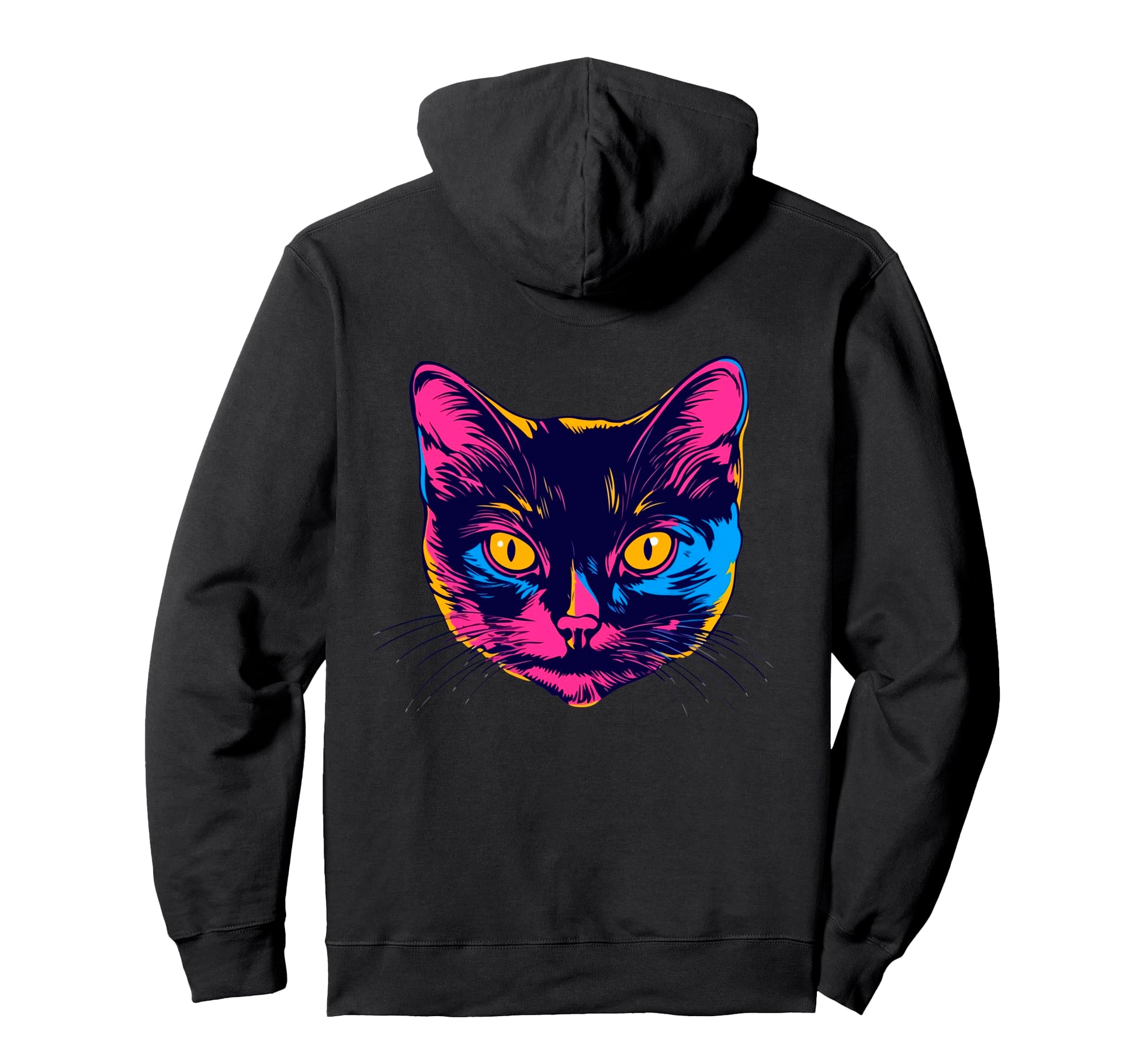 Snirt Colourful Cat Head Pop Art Cat Hoodie - Novelty Apparel Men Women - T-Shirt, Sweatshirt, Hoodie