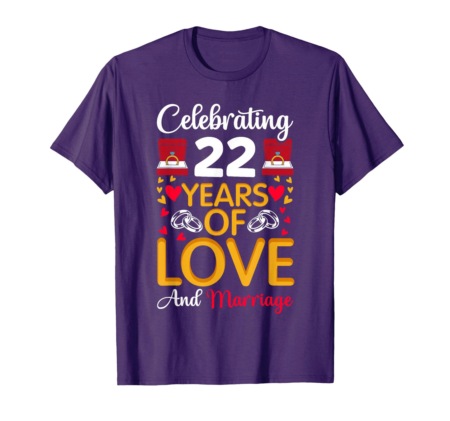 22Nd Marriage Anniversary 22 Years Love T-Shirt - Minimalist Print Unisex - T-Shirt, Sweatshirt, Hoodie