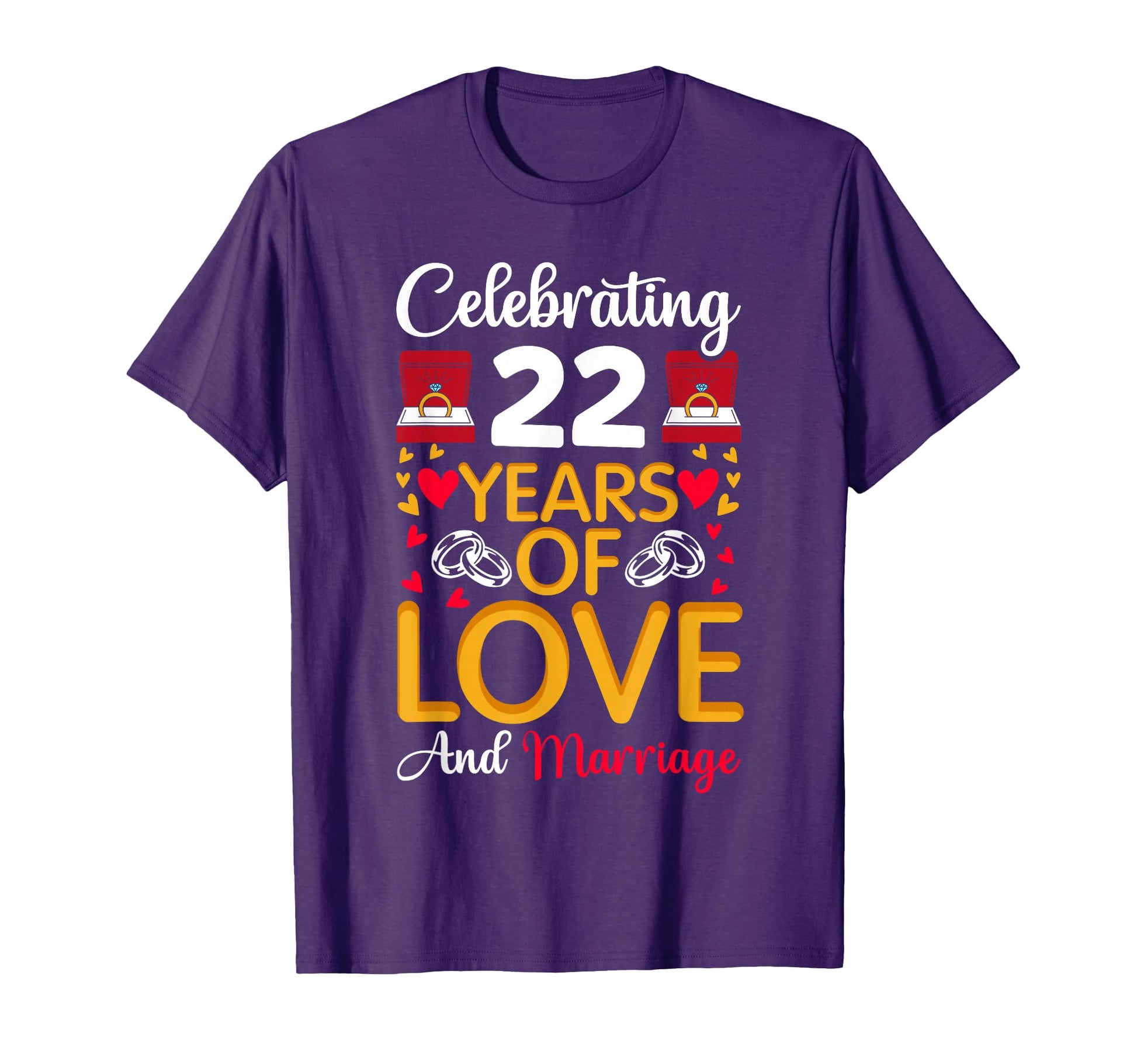22Nd Marriage Anniversary 22 Years Love T-Shirt - Minimalist Print Unisex - T-Shirt, Sweatshirt, Hoodie