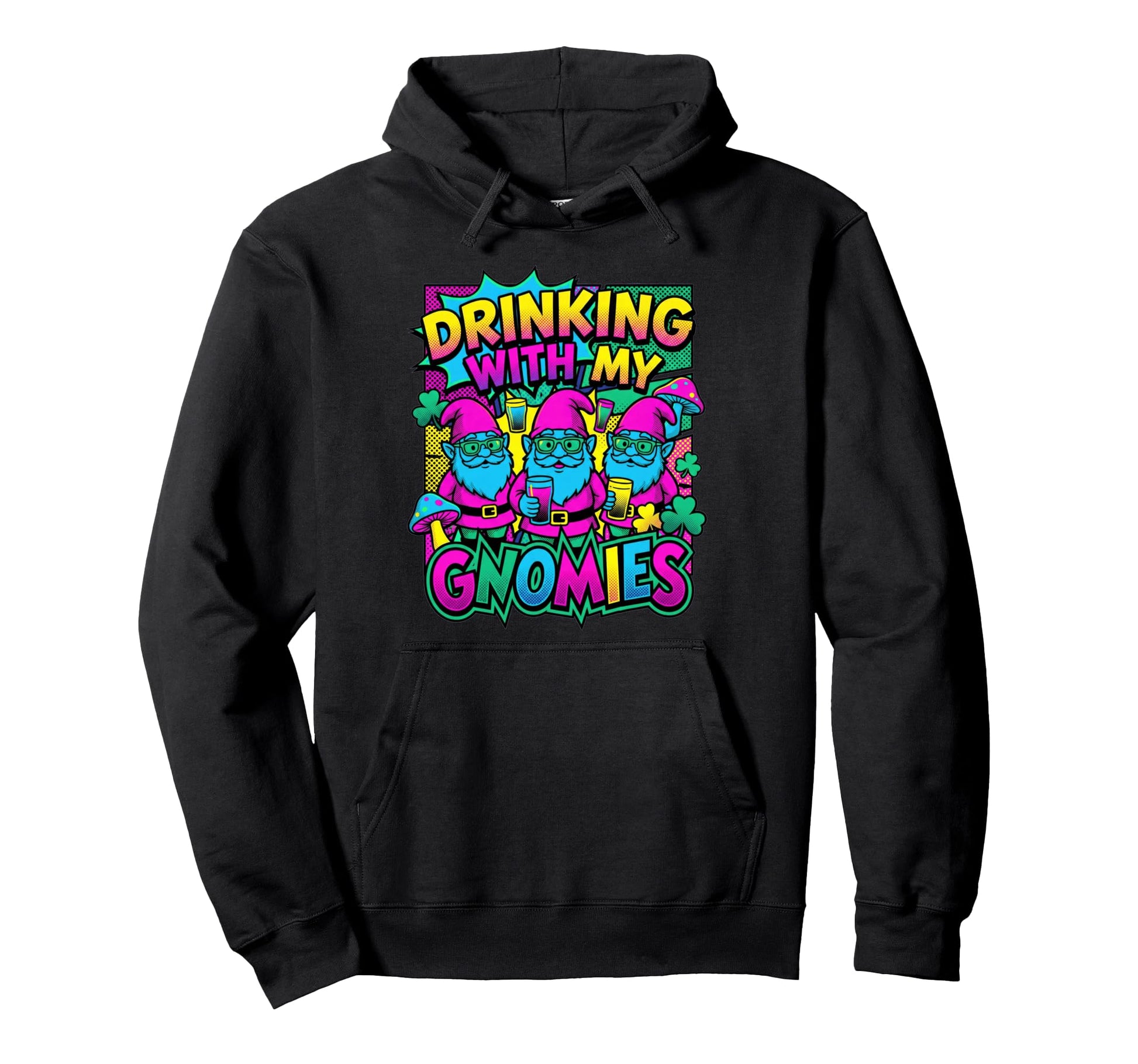 Drinking My Gnomies Psychedelic Hoodie - Casual Everyday Wear for Adults - T-Shirt, Sweatshirt, Hoodie