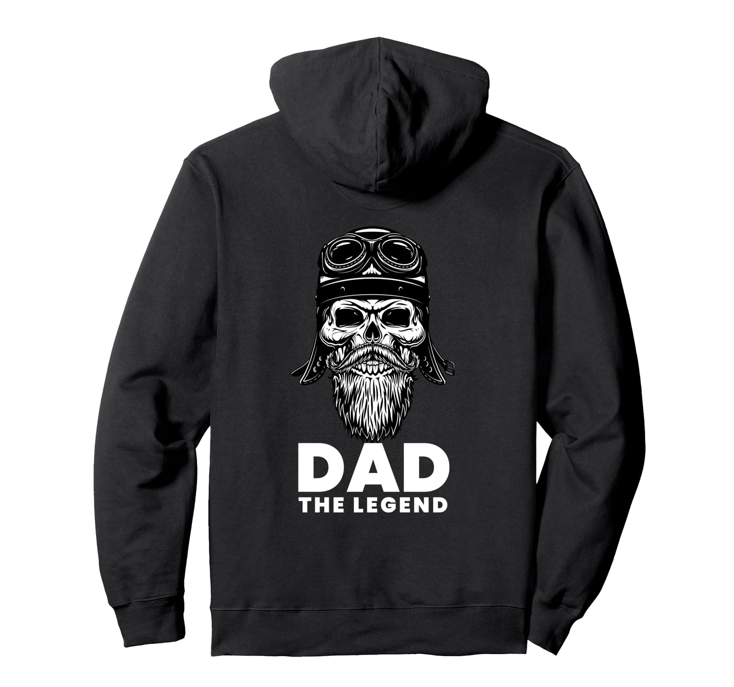 Dad Legend Bearded Biker Skull Hoodie - Streetwear Style Unisex - T-Shirt, Sweatshirt, Hoodie