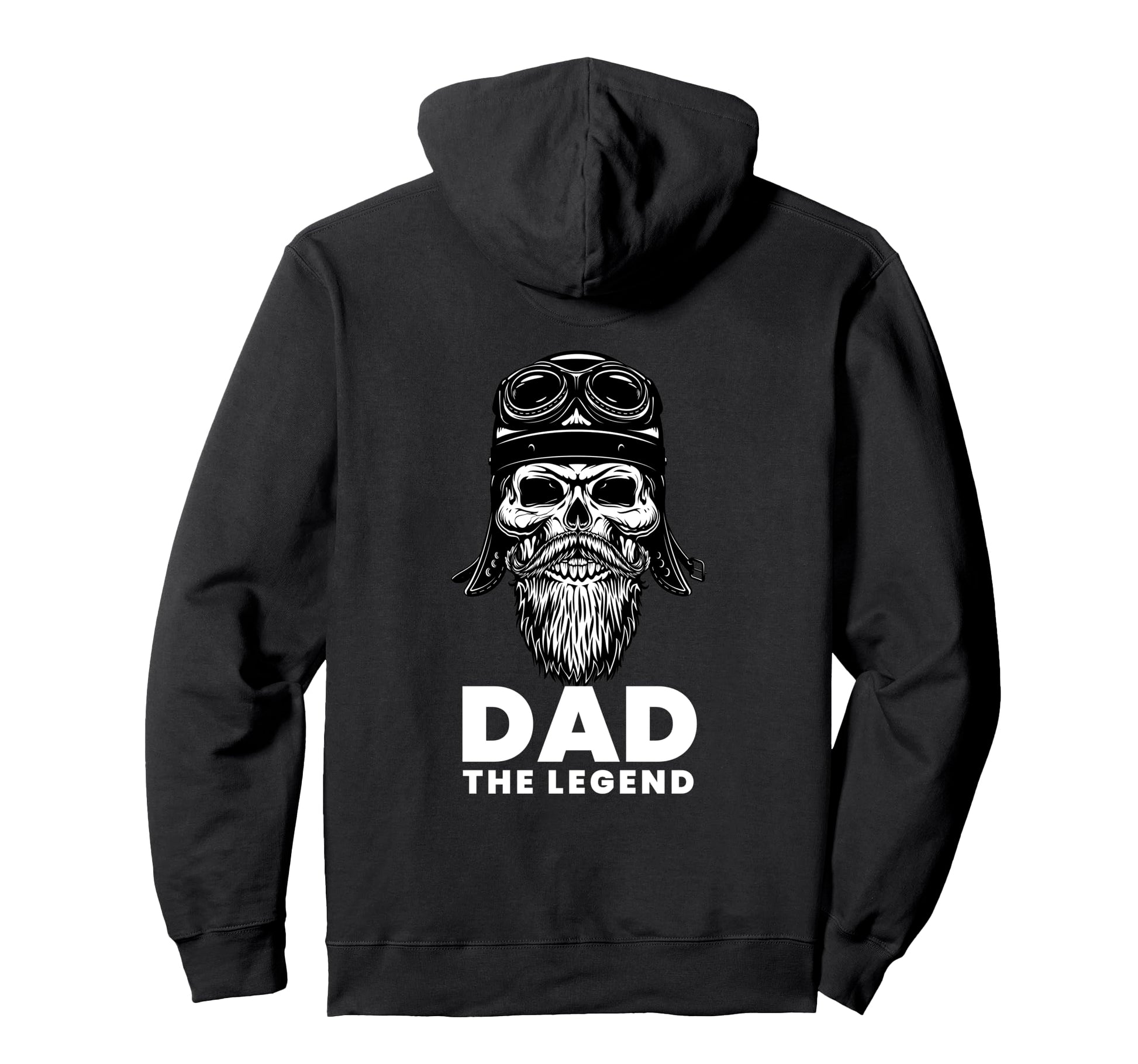 Dad Legend Bearded Biker Skull Hoodie - Streetwear Style Unisex - T-Shirt, Sweatshirt, Hoodie