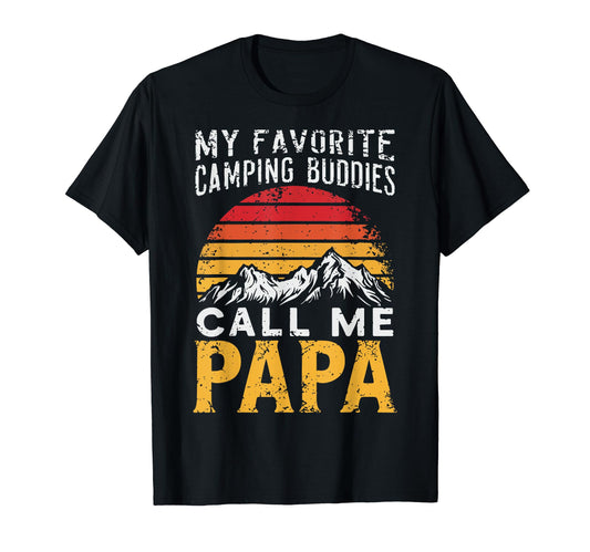 Camping Papa Novelty Funny Dad Grandpa T-Shirt - Aesthetic Graphic Unisex - T-Shirt, Sweatshirt, Hoodie