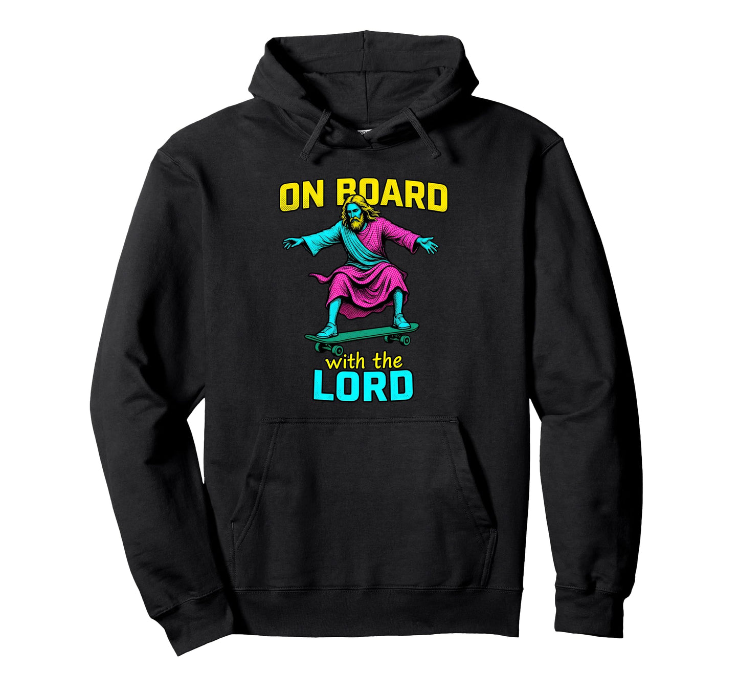 Funny Jesus Skateboarding Christian Hoodie - Aesthetic Graphic for Adults - T-Shirt, Sweatshirt, Hoodie