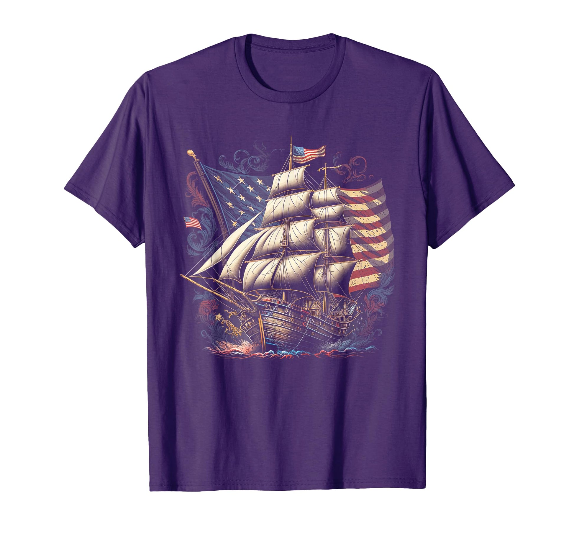 Pirate 4Th July American Flag Usa T-Shirt - Streetwear Style Men Women - T-Shirt, Sweatshirt, Hoodie