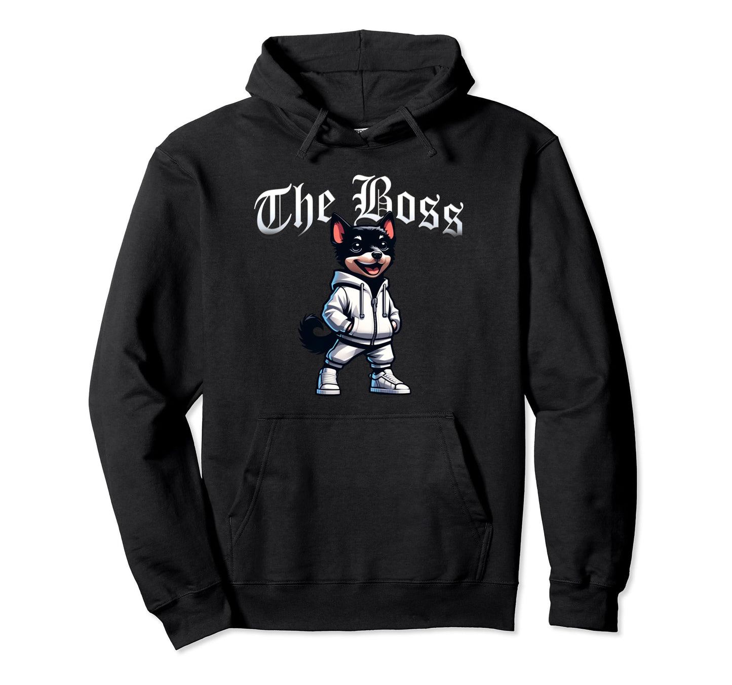 Schipperke Dog Boss Jacket Outfit Dog Hoodie - Novelty Apparel for Adults - T-Shirt, Sweatshirt, Hoodie