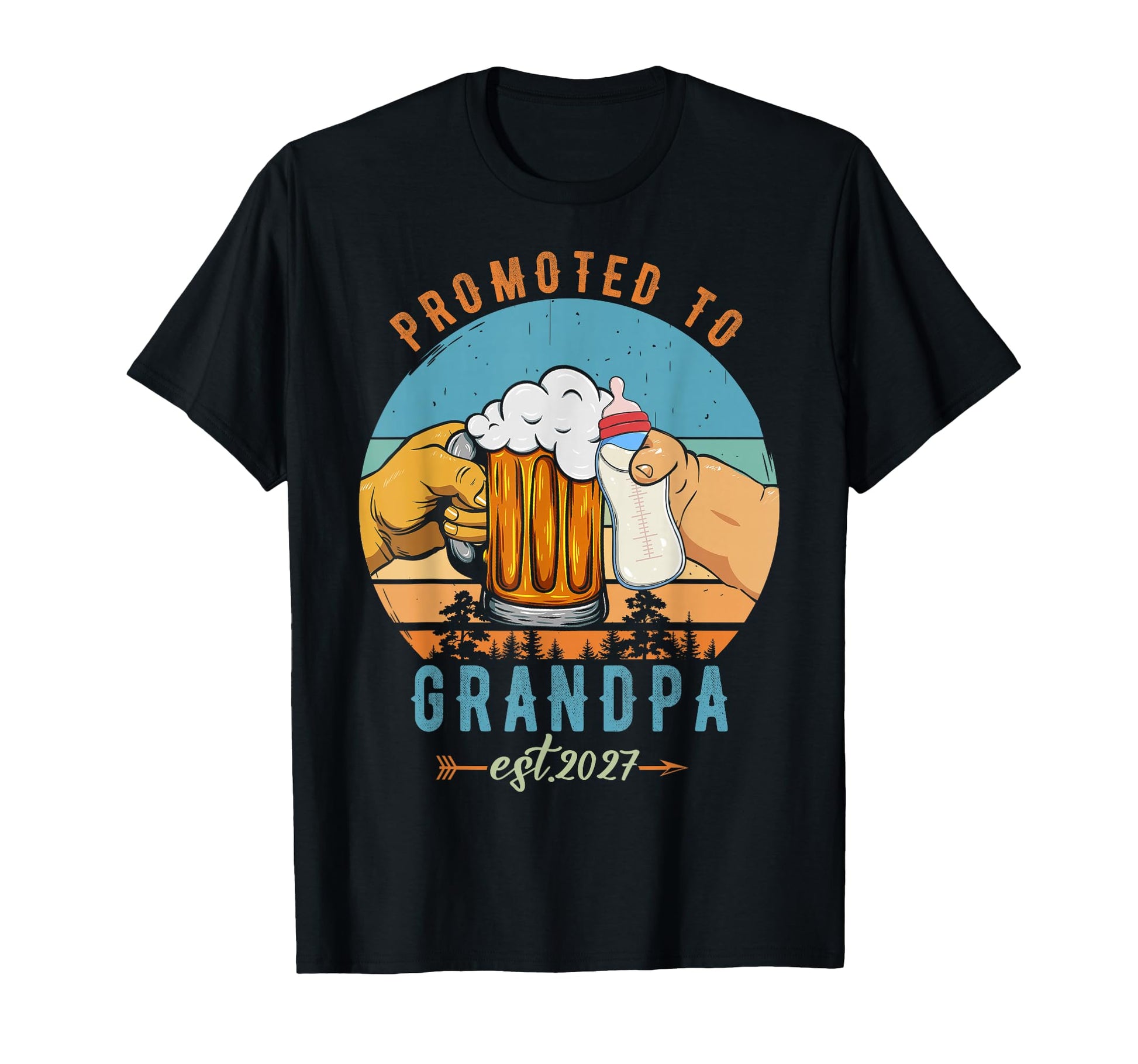 Promoted To Grandpa Est 2027 New Dad T-Shirt - Aesthetic Graphic Men Women - T-Shirt, Sweatshirt, Hoodie