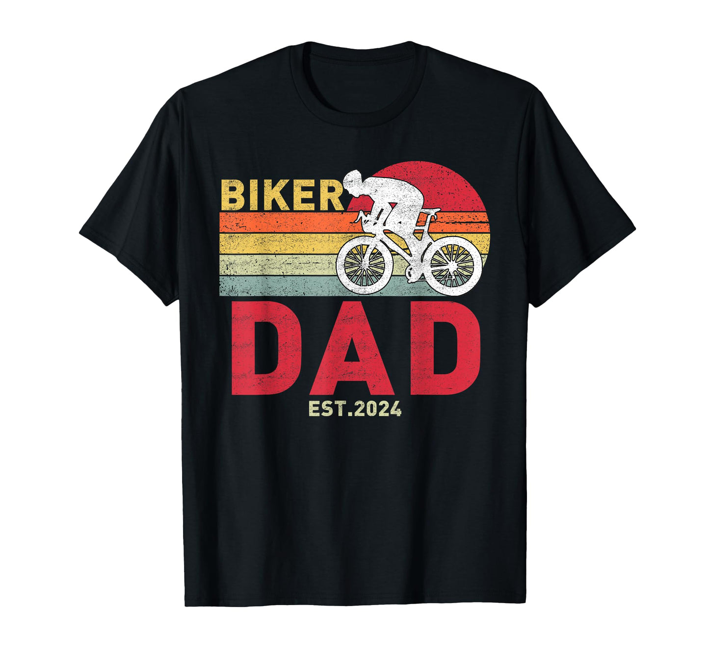 Dad Est 2024 Promoted To Daddy 2024 Bike T-Shirt - Graphic Print Unisex - T-Shirt, Sweatshirt, Hoodie