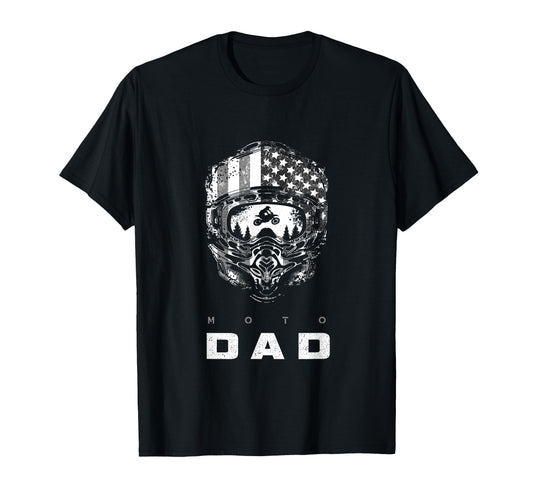 American Motocross Dad Dirt Bike T-Shirt - Minimalist Print Unisex - T-Shirt, Sweatshirt, Hoodie