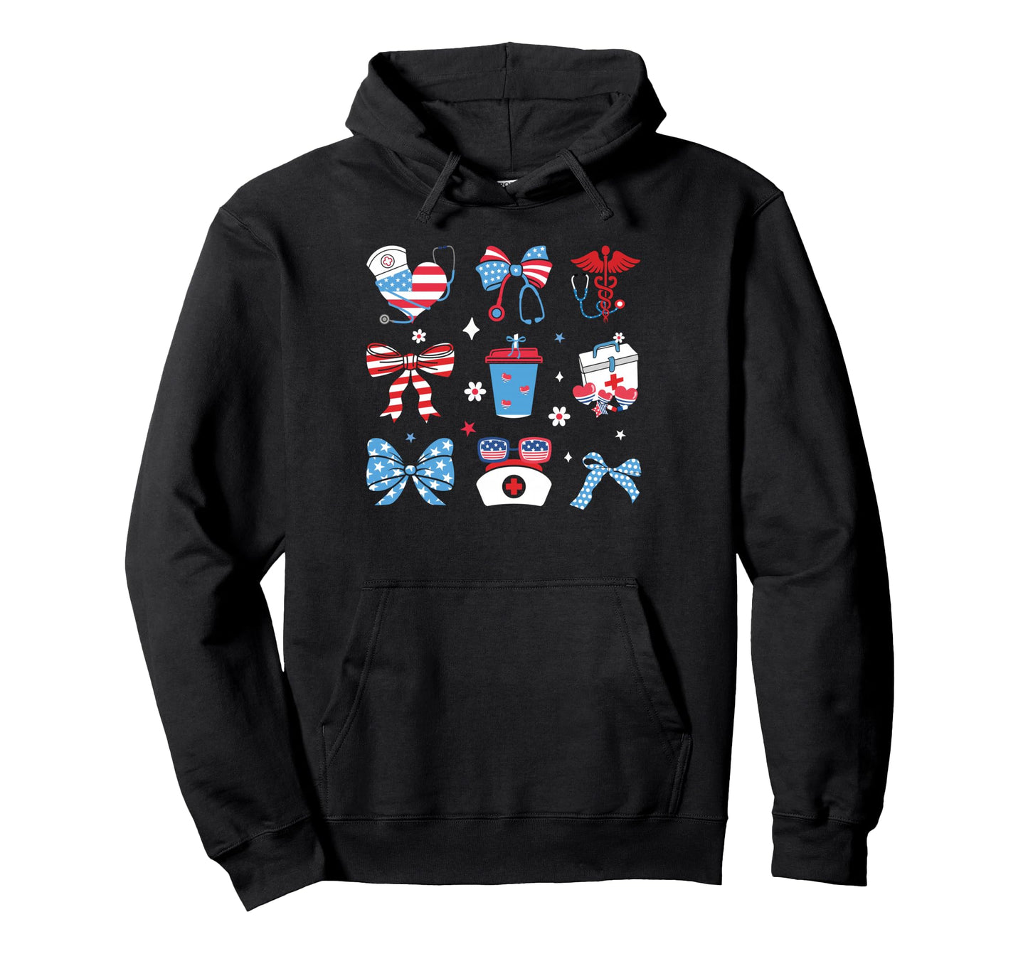 American Nurse 4Th July Nurse Hoodie - Fun Novelty Design for Adults - T-Shirt, Sweatshirt, Hoodie