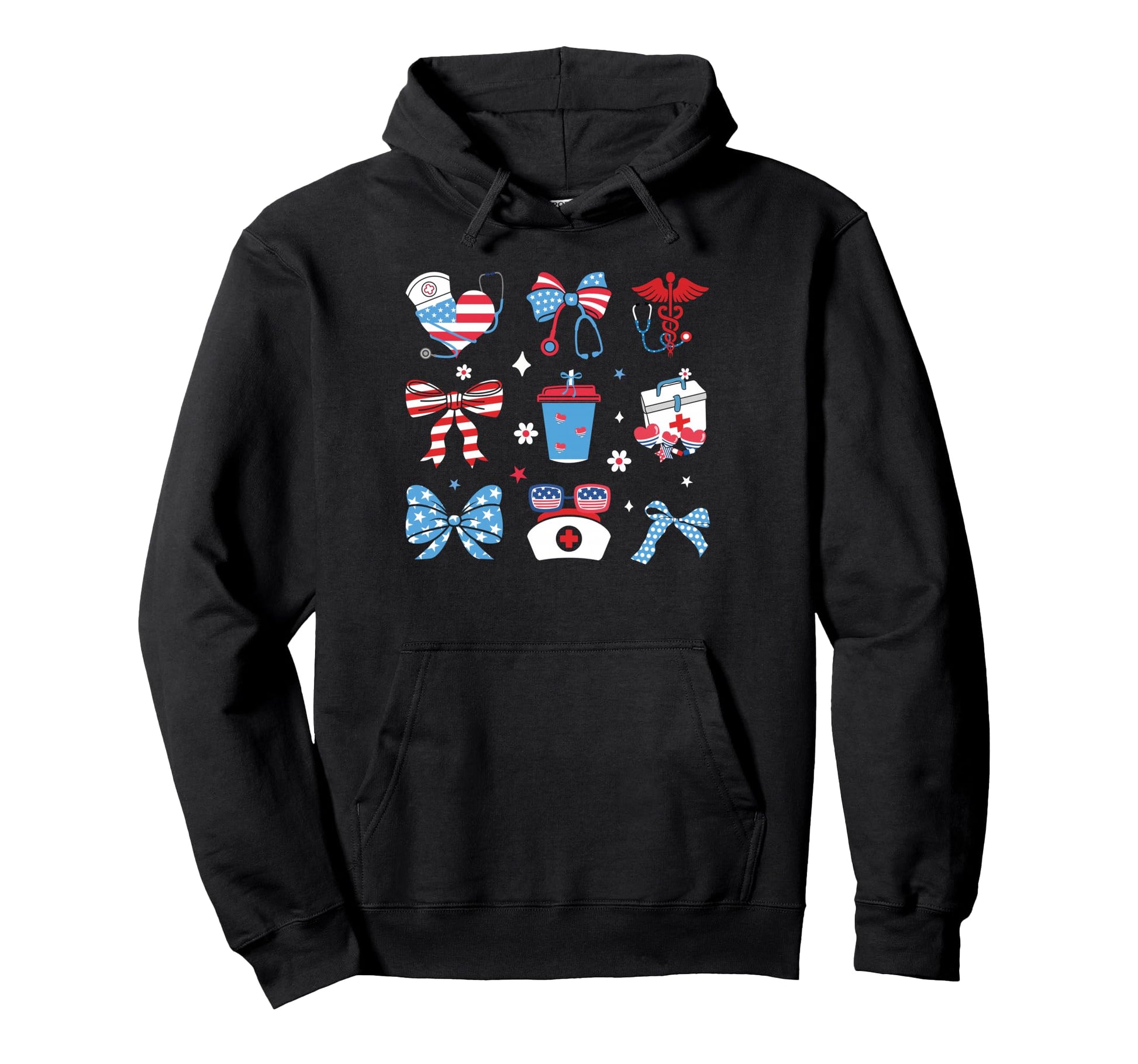 American Nurse 4Th July Nurse Hoodie - Fun Novelty Design for Adults - T-Shirt, Sweatshirt, Hoodie