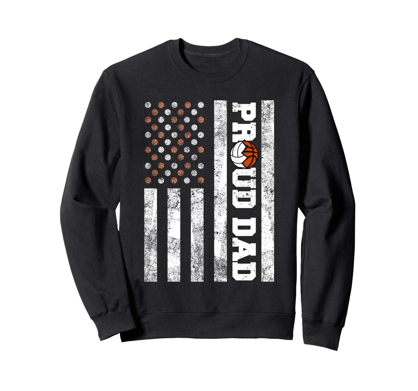 Proud Dad American Flag Funny Sweatshirt - Custom Art Print Men Women - T-Shirt, Sweatshirt, Hoodie