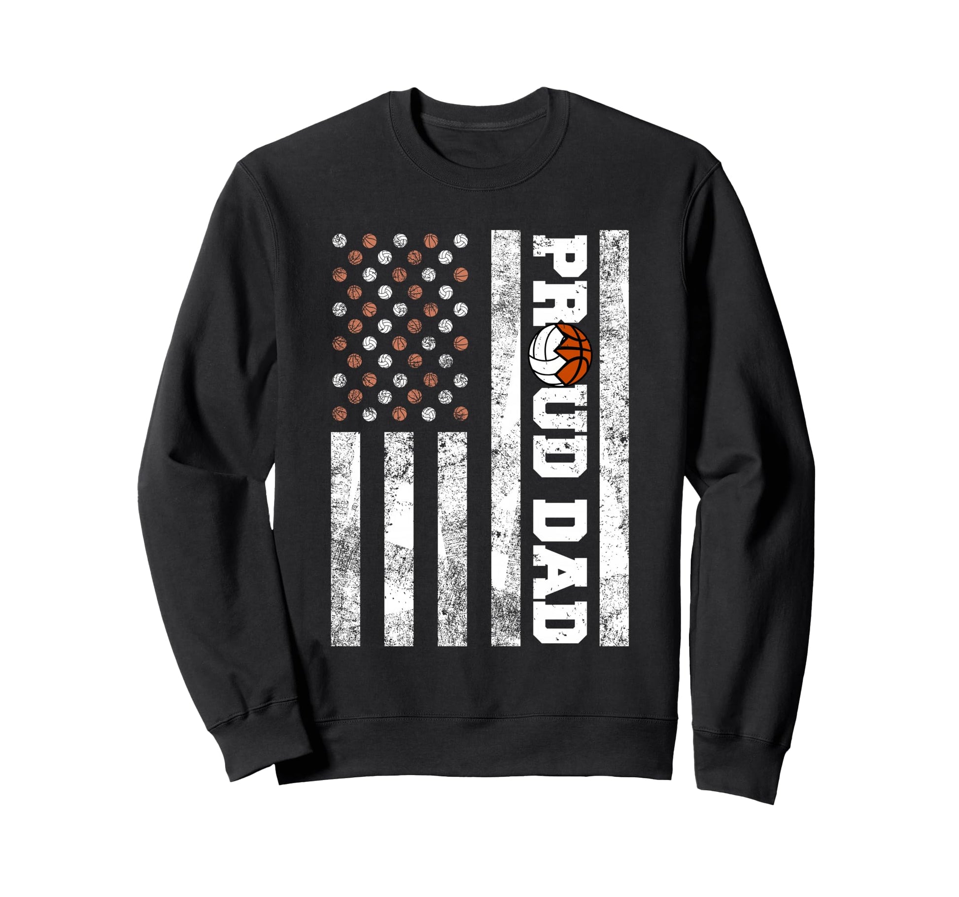 Proud Dad American Flag Funny Sweatshirt - Custom Art Print Men Women - T-Shirt, Sweatshirt, Hoodie