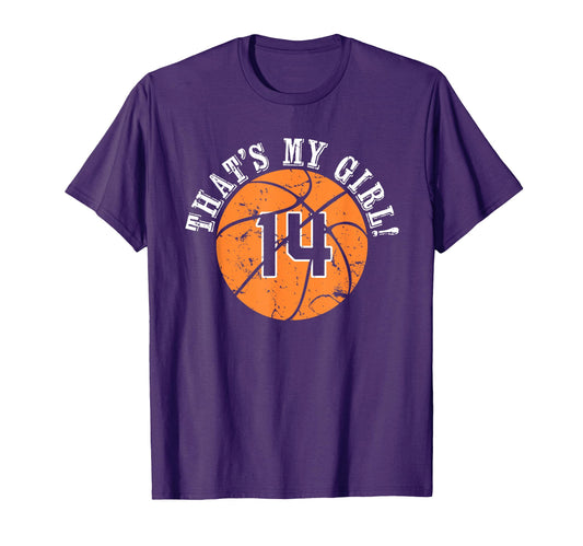 14 Basketball Player Thats My Cheer Mom T-Shirt - Trendy Graphic Unisex - T-Shirt, Sweatshirt, Hoodie