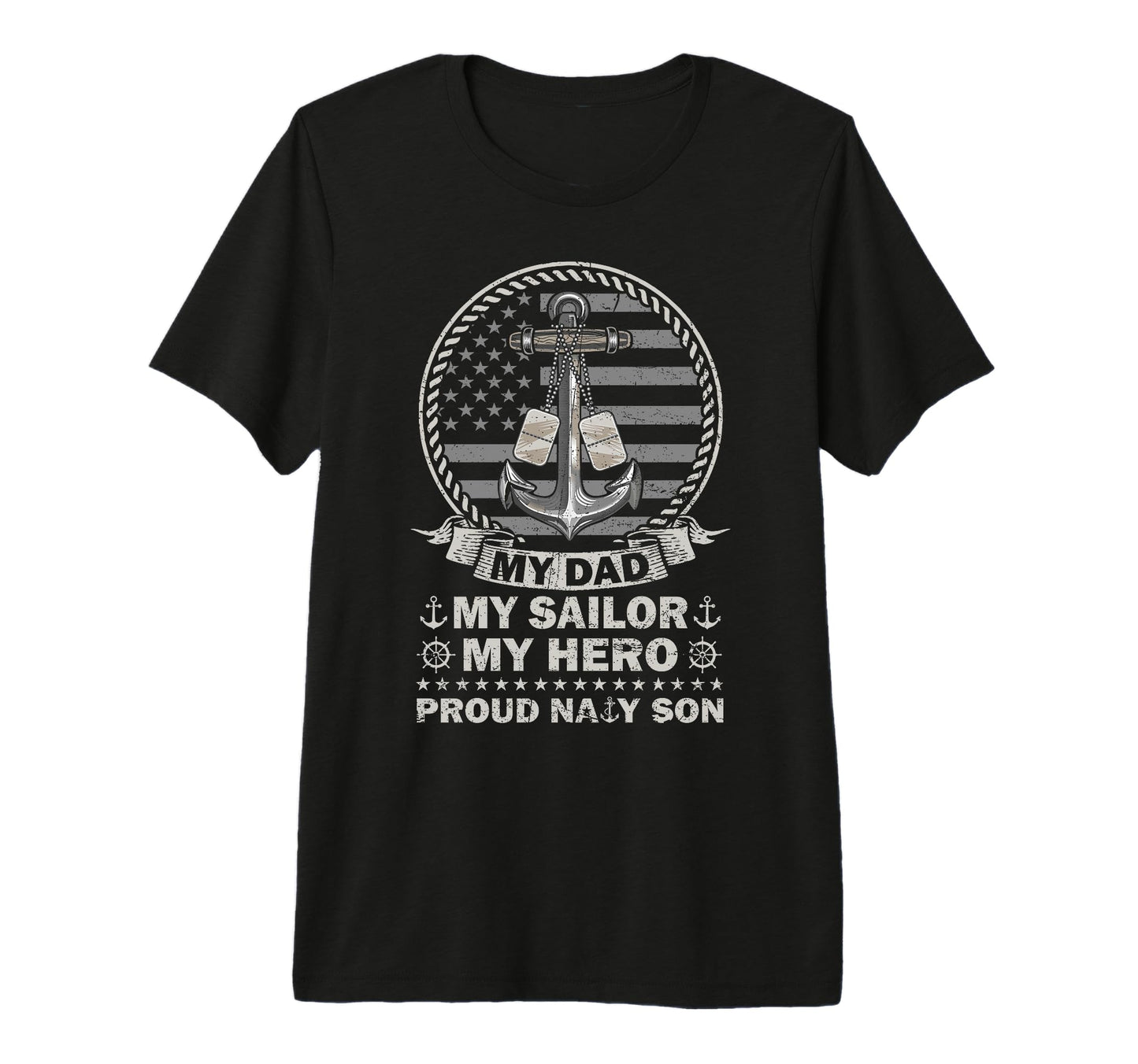 My Dad Is Hero Proud Us Sailor Son T-Shirt - Minimalist Print Men Women - T-Shirt, Sweatshirt, Hoodie