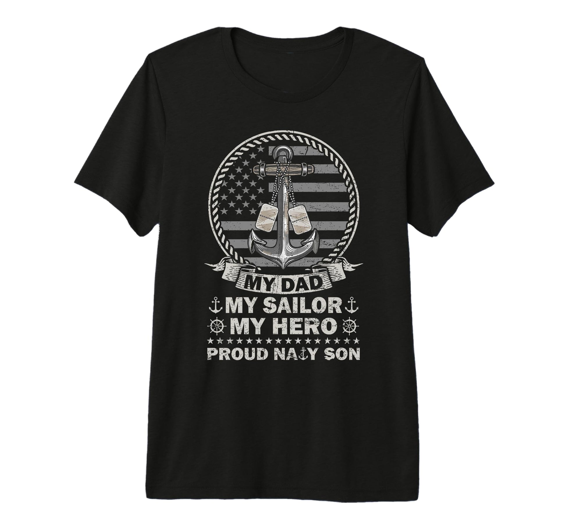 My Dad Is Hero Proud Us Sailor Son T-Shirt - Minimalist Print Men Women - T-Shirt, Sweatshirt, Hoodie