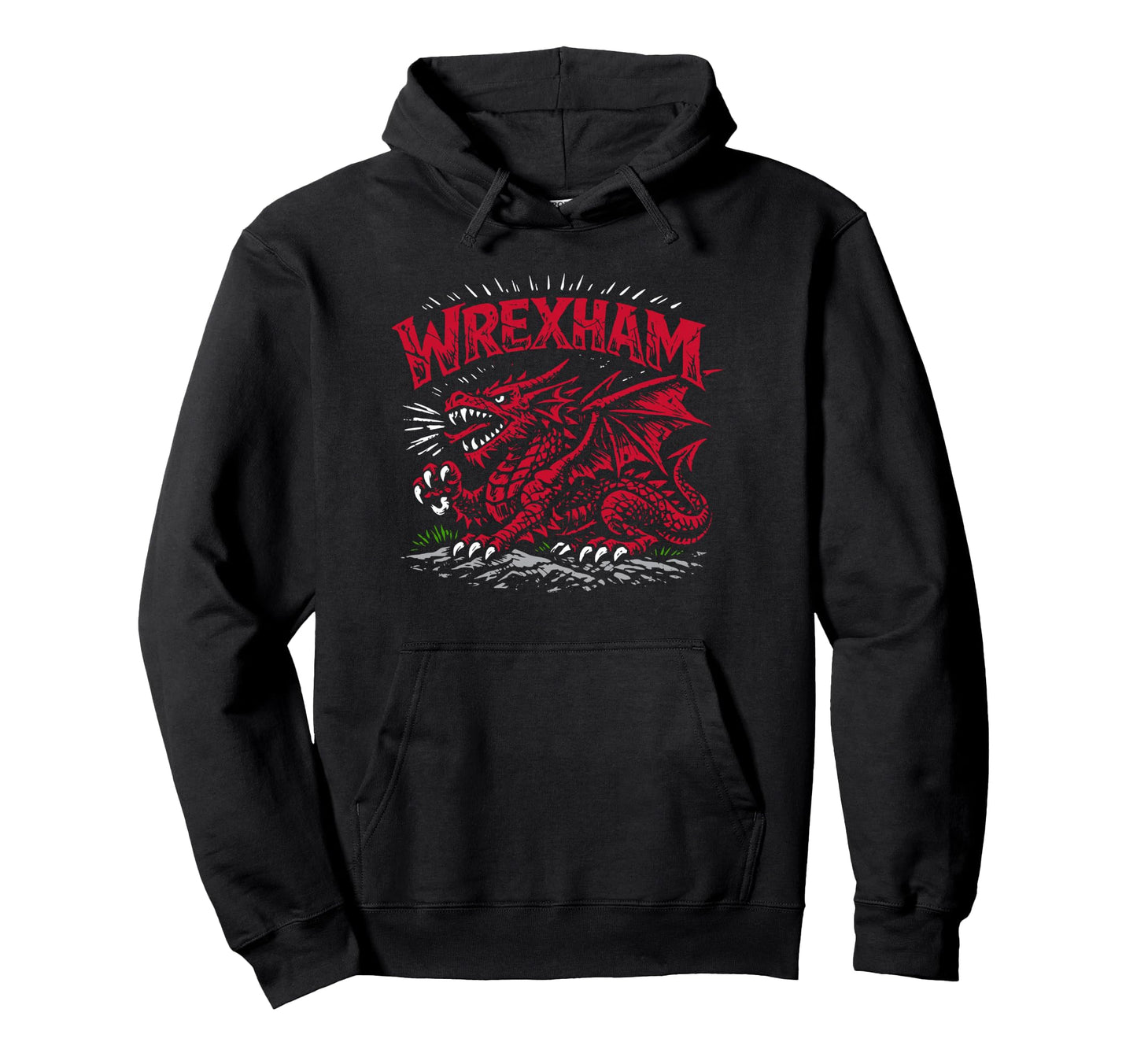Wrexham Wales Welsh Dragon Zine Ink Color Hoodie - Unique Graphic Men Women - T-Shirt, Sweatshirt, Hoodie