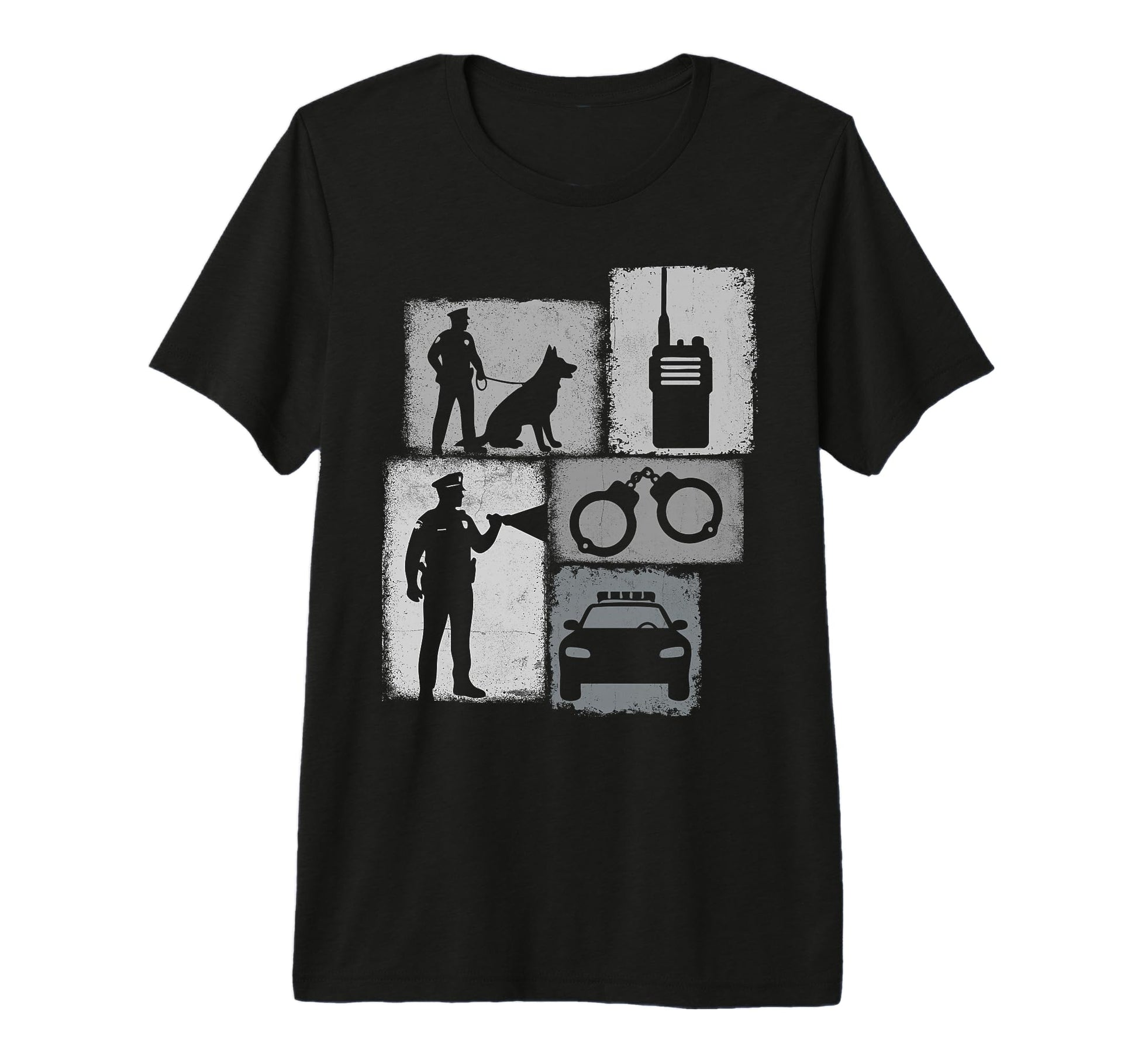 Police Officer Collage Police Tri Blend T-Shirt - Unique Graphic Unisex - T-Shirt, Sweatshirt, Hoodie