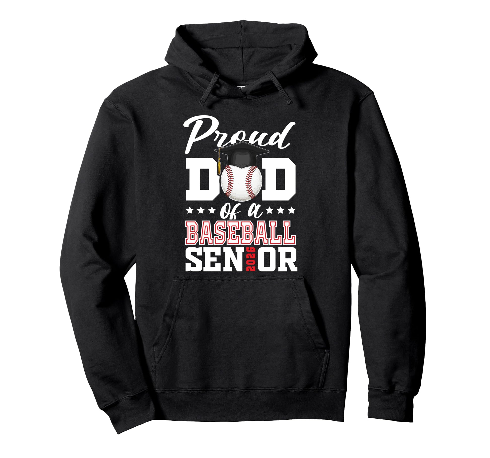 Proud Dad Baseball Senior 2026 Graduation Hoodie - Minimalist Print Unisex - T-Shirt, Sweatshirt, Hoodie