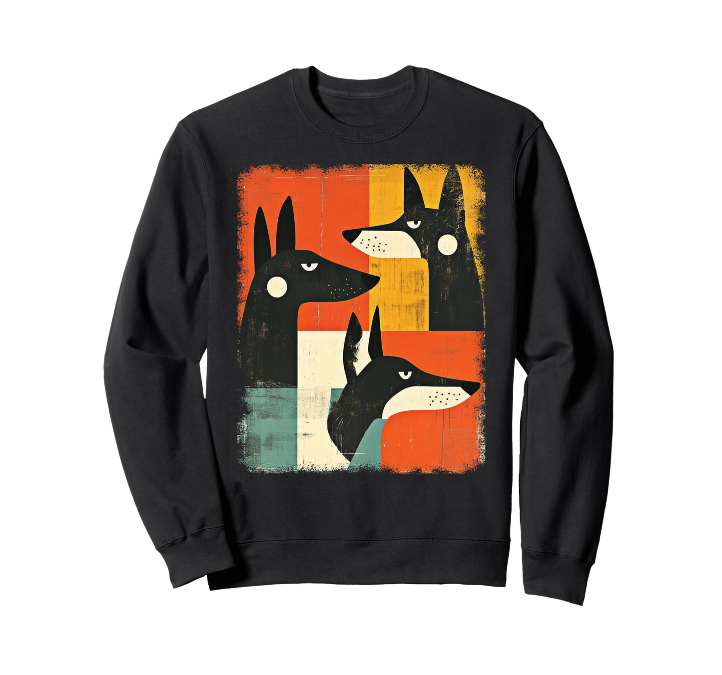 Mid Century Modern Dogs 50S 60S Sweatshirt - Unique Graphic Unisex - T-Shirt, Sweatshirt, Hoodie