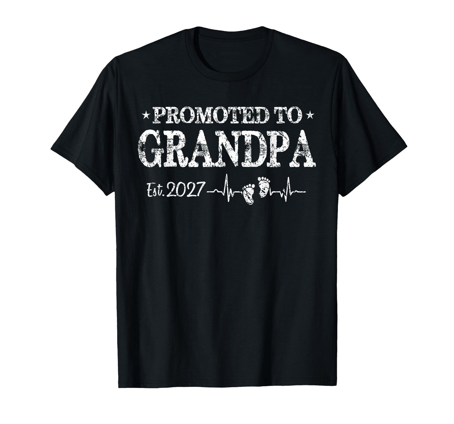 Promoted To Grandpa Est 2027 T-Shirt - Minimalist Print Men Women - T-Shirt, Sweatshirt, Hoodie